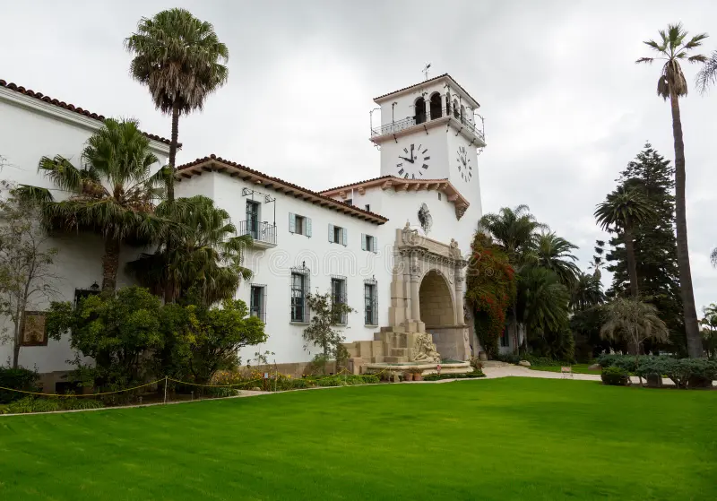 Santa Barbara County Courthouse exterior, representing local legal proceedings