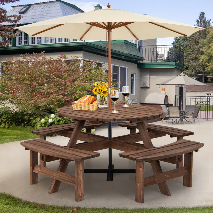 Outdoor Picnic Table with Umbrella Rental Boston