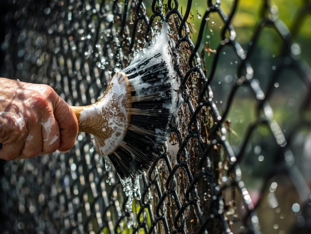 black chain-link fence