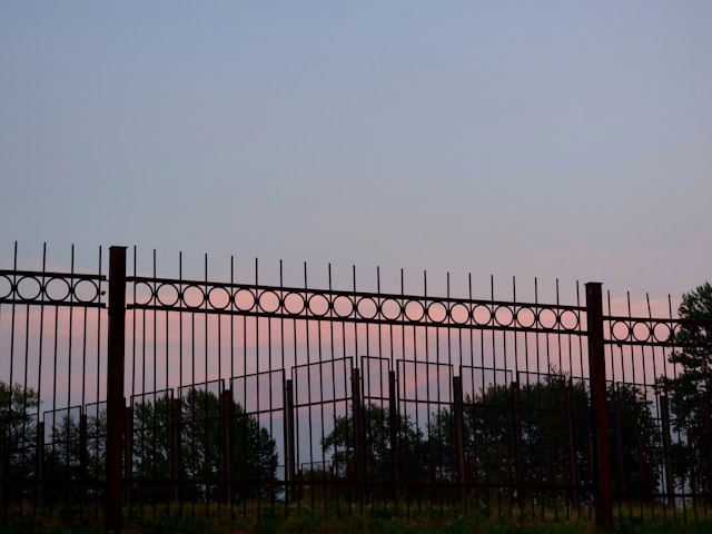 black chain-link fence
