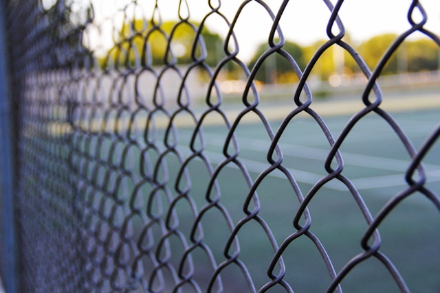 black chain-link fence