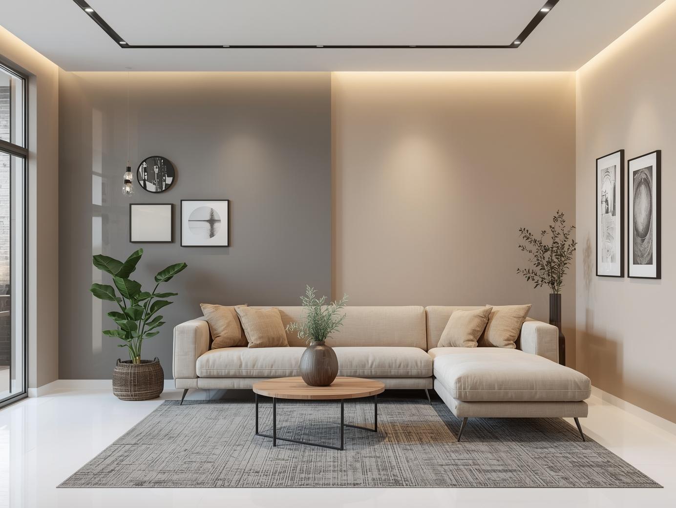 Grey and Beige Living Room Decor Ideas