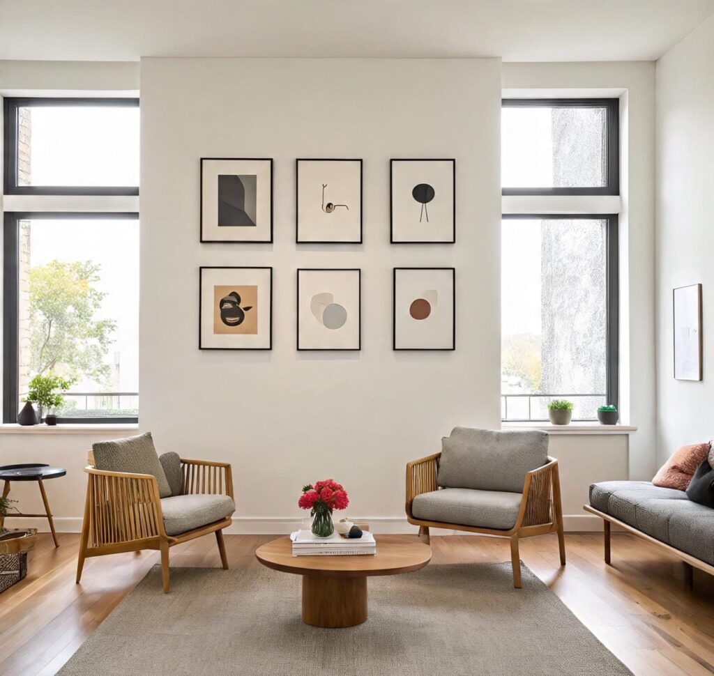Modern Living Room Accent Wall Decor Ideas for Apartments and Rentals