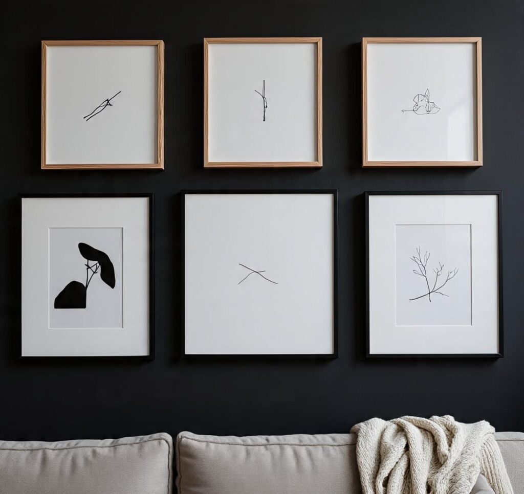 Black and White Living Room Wall Decor Ideas That Feel Warm, Layered, and Lived-In