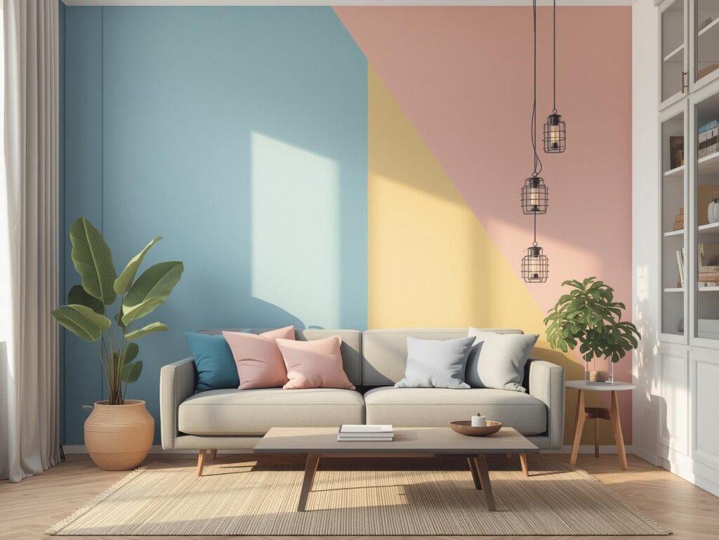 Modern Living Room Accent Wall Decor Ideas for Apartments and Rentals