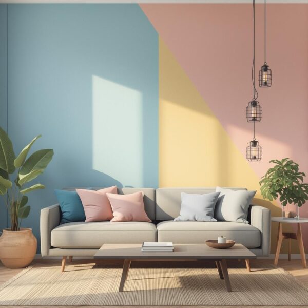 Modern Living Room Accent Wall Decor Ideas for Apartments and Rentals