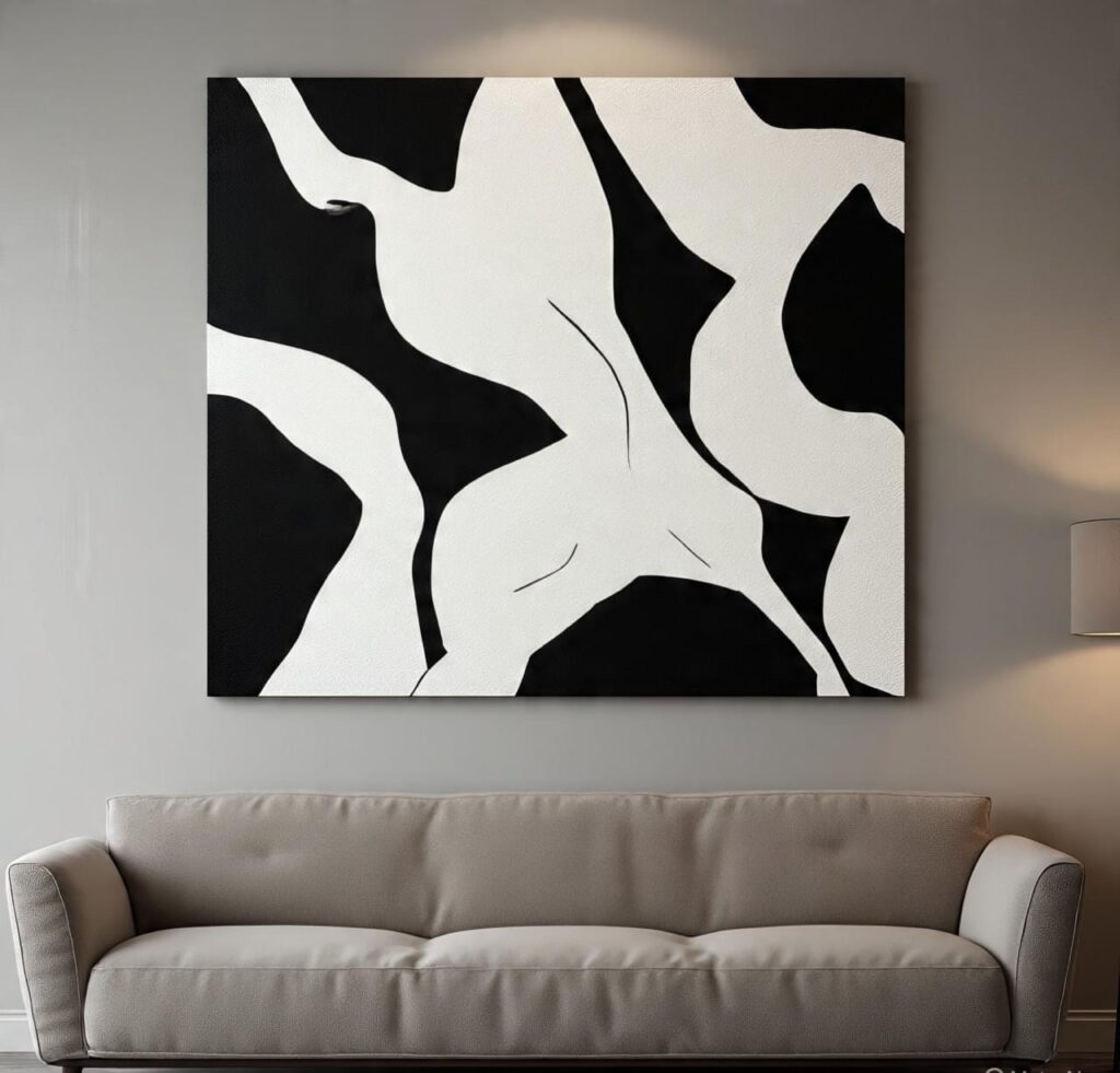 Black and White Living Room Wall Decor Ideas That Feel Warm, Layered, and Lived-In