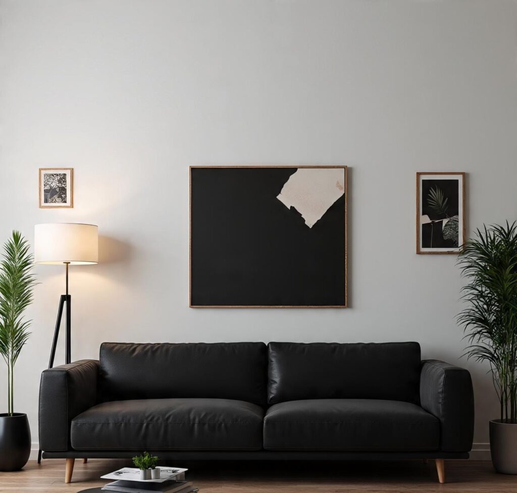 Black and White Living Room Wall Decor Ideas That Feel Warm, Layered, and Lived-In