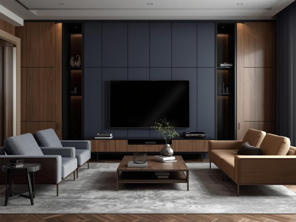 Blue and Brown Living Room Decor